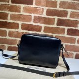 Gucci Horsebit 1955 Small Shoulder 645454 Black Army Green White Bag