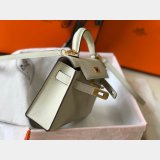 Best Quality Hermes Mini Kelly Handbag Epsom leather Off white