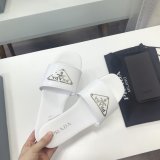 Best Quality Prada Logo cutout White And Black Calfskin leather sandals