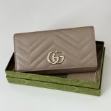 Gucci Best Quality Soft Leather GG Marmont Continental Wallet 443436 Bag