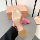 Miu Miu Best Quality Bread Slippers Heel Sandals Shoes