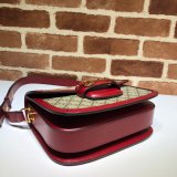 Gucci Best Quality GG Horsebit 1955 small shoulder 602204 red bag