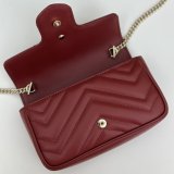 Gucci Best Quality Rosso Ancora GG Marmont Red Matelassé Chevron 476433/446744/443497 Bag