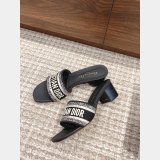 Best Quality Designer Dior Dway One-word embroidered slippers Shoes Online
