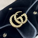 Black Velvet 443497 Gucci GG Marmont Matelassé Shilder Best Quality Bag