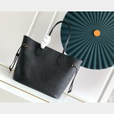 Louis Vuitton M45685 Best Quality Neverfull MM Monogram Empreinte Leather Black