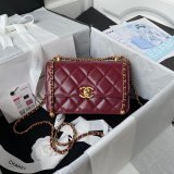 Designer Best Quality Calfskin & Gold-Tone Metal White Mini Flap AS2615 Bag