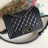 High Quality CC Le Boy Best Quality Best Black Bags lambksin 20cm