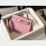 Hermes Outlet 1:1 Best Quality Mini Kelly Pink Handbags