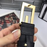 Luxury Gucci 35mm Buckle Black leather belt Luxury Goods