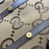 7 Star Gucci Backpack Best Quality 678829 with jumbo GG in camel and ebony GG canvas