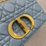 High Quality Dior Caro 20cm Luxury Goods blue bags