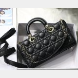 Dior High Quality Best Quality Black/White Lady Dior Cannage Tech Pouch 26cm