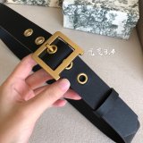 Christian Louboutin Best Quality 3.4cm Black Spiked Leather Belts