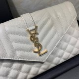 YSL Best Quality Saint Laurent Envelope Wallet on Chain WOC 620280 White Bag