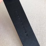 Christian Louboutin Best Quality 3.4cm Black Spiked Leather Belts