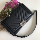 UK CC V Le Boy Top Quality Best Quality Black Bags Lambskin 25cm