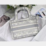Top Quality Dior Best Quality Mini Book Tote Bag 22CM Canvas Embroidered