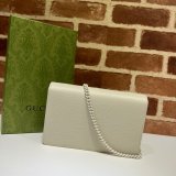 Top Luxury GG Gucci Best Quality 497985 Marmont leather mini Chain Wallets bag