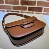 Gucci 1:1 Best Quality Designer GG Supreme 602204 1955 Horsebit Shoulder Bag