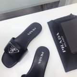 Best Quality Prada Logo cutout White And Black Calfskin leather sandals