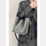 Le 37 In Shiny Leather Hobo Buckets 742828 Best Quality Saint Laurent Bag