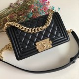 High Quality CC Le Boy Best Quality Best Black Bags lambksin 20cm