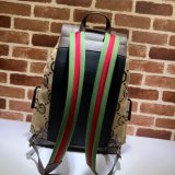 7 Star Gucci Backpack Best Quality 678829 with jumbo GG in camel and ebony GG canvas