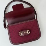 GG Supreme 602204 Red 602204 Best Quality Gucci 1955 Horsebit Bags
