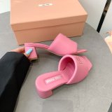 Miu Miu Best Quality Bread Slippers Heel Sandals Shoes