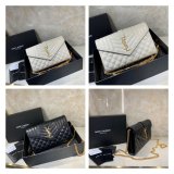 YSL Best Quality Saint Laurent Envelope Wallet on Chain WOC 620280 White Bag