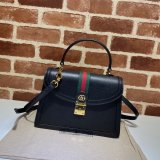 Gucci Black/Cream Ophidia small top handle Best Quality bag