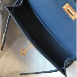 Hermes Blue Mini Kelly Best Quality Handbag Epsom leather