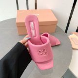 Miu Miu Best Quality Bread Slippers Heel Sandals Shoes
