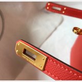 Best Quality Hermes Red Mini Kelly Handbag Epsom leather