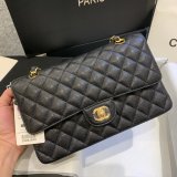 New CC 2021 Best Quality Quilted Caviar Leather Caviar CF1112 25CM Bags