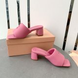 Miu Miu Best Quality Bread Slippers Heel Sandals Shoes