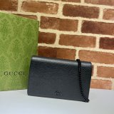 Top Luxury GG Gucci Best Quality 497985 Marmont leather mini Chain Wallets bag