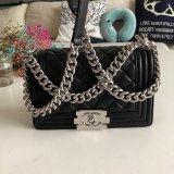 High Quality CC Le Boy Best Quality Best Black Bags lambksin 20cm