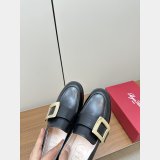 Roger Vivier Viv Best Quality Rangers Buckle-embellished Loafers Shoes