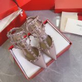 Wholesale 2023 Best Quality Valentino Three belts Middle Heel Perfect Shoes