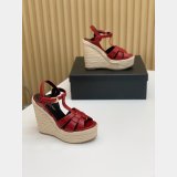 Saint Laurent Best Quality Espadrille Platform Wedge Sandals Heel Shoes