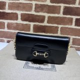 High Quality 752002 Horsebit Black 1955 Best Quality Gucci Designer Bag