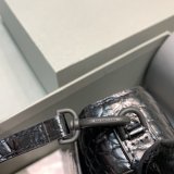 Balenciaga Best Quality Hourglass Small Top Handle Bag Black