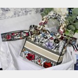 Lady D-Lite Bag Multicolor Lady Dior 24cm Best Quality Paisley Embroidery