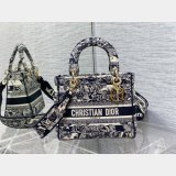 Top Quality Fake Lady Embroidery Canvas Dior 24CM Best Quality Bag