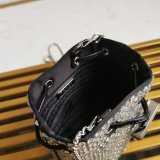 Designer Prada Best Quality 1NR016 Crystal Embellished Satin Mini-pouch Bag