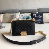 High Quality CC Le Boy Best Quality Best Black Bags lambksin 20cm