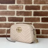Gucci Best Quality GG Marmont 447632 Pink Shoulder Best Bag