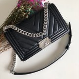 UK CC V Le Boy Top Quality Best Quality Black Bags Lambskin 25cm
